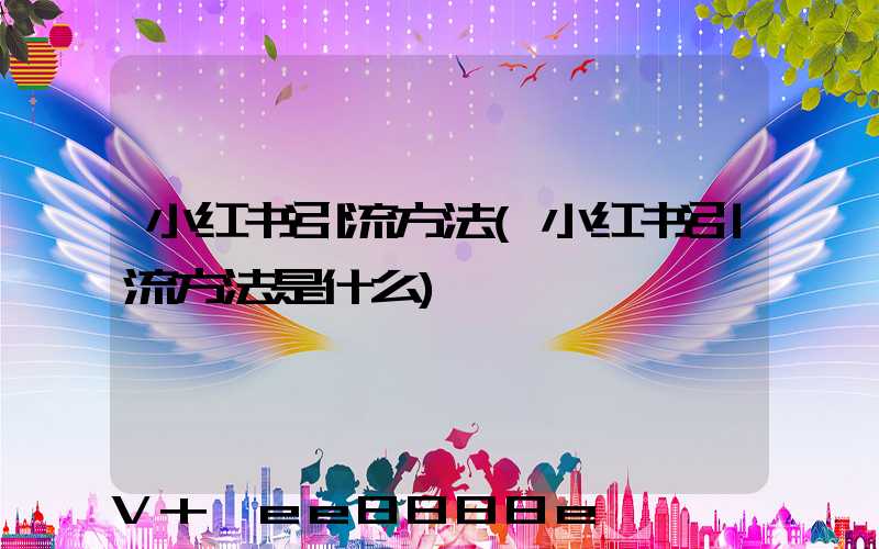 小红书引流方法(小红书引流方法是什么)