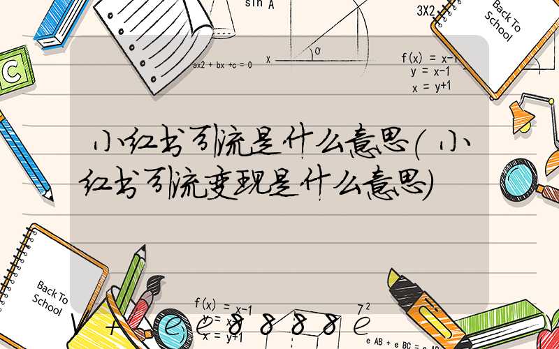 小红书引流是什么意思(小红书引流变现是什么意思)