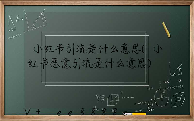 小红书引流是什么意思(小红书恶意引流是什么意思)