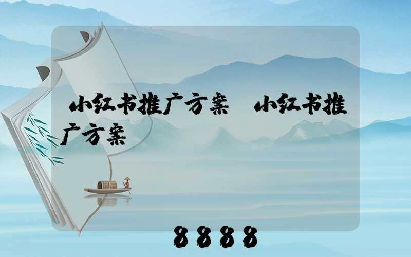 小红书推广方案(小红书推广方案ppt)