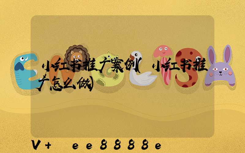 小红书推广案例(小红书推广怎么做)