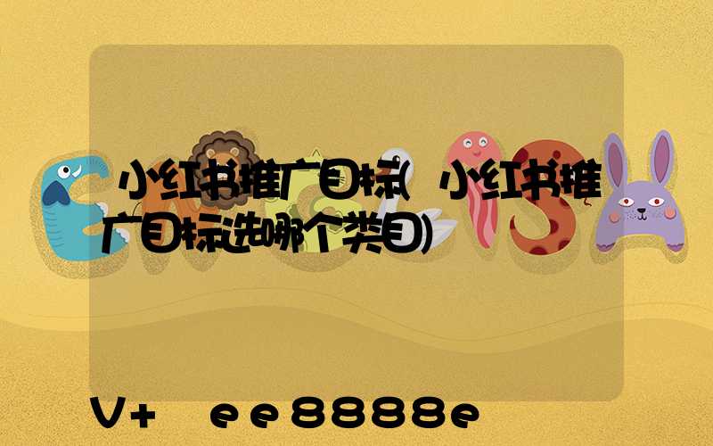 小红书推广目标(小红书推广目标选哪个类目)