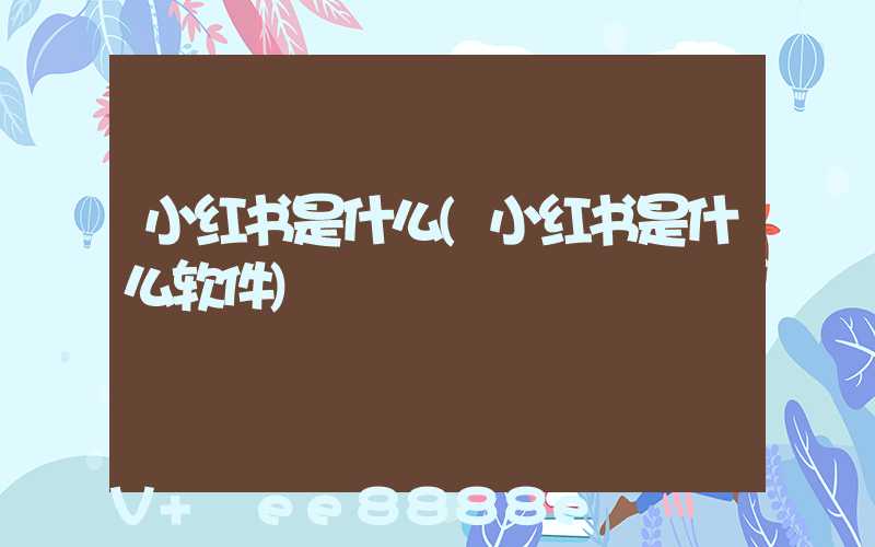 小红书是什么(小红书是什么软件)