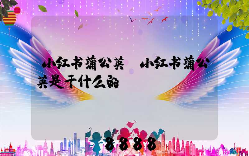小红书蒲公英(小红书蒲公英是干什么的)