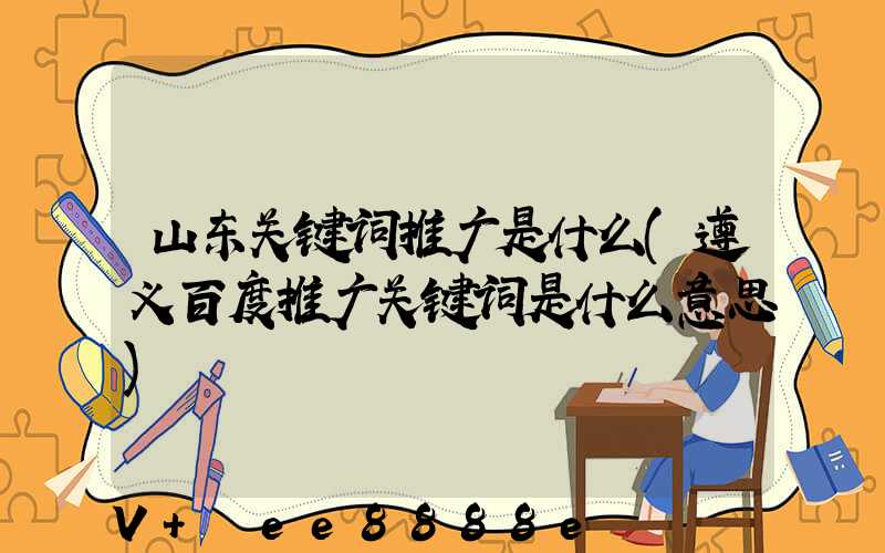 山东关键词推广是什么(遵义百度推广关键词是什么意思)