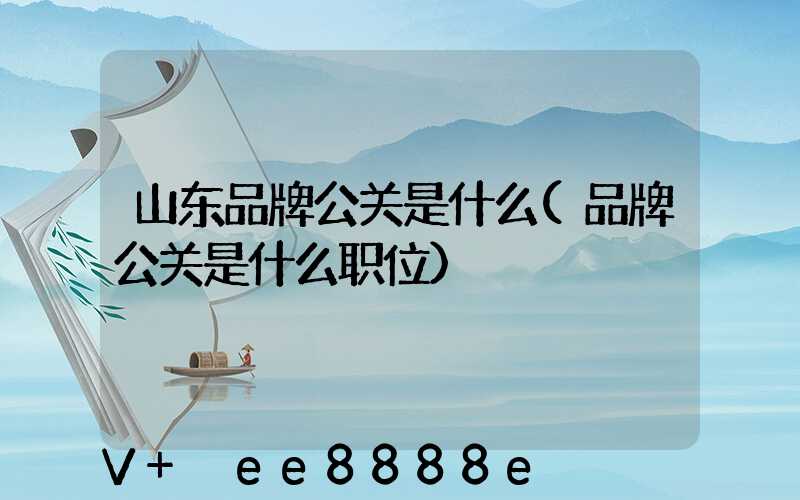 山东品牌公关是什么(品牌公关是什么职位)