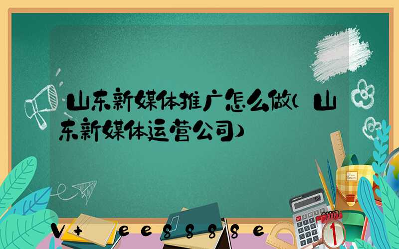 山东新媒体推广怎么做(山东新媒体运营公司)