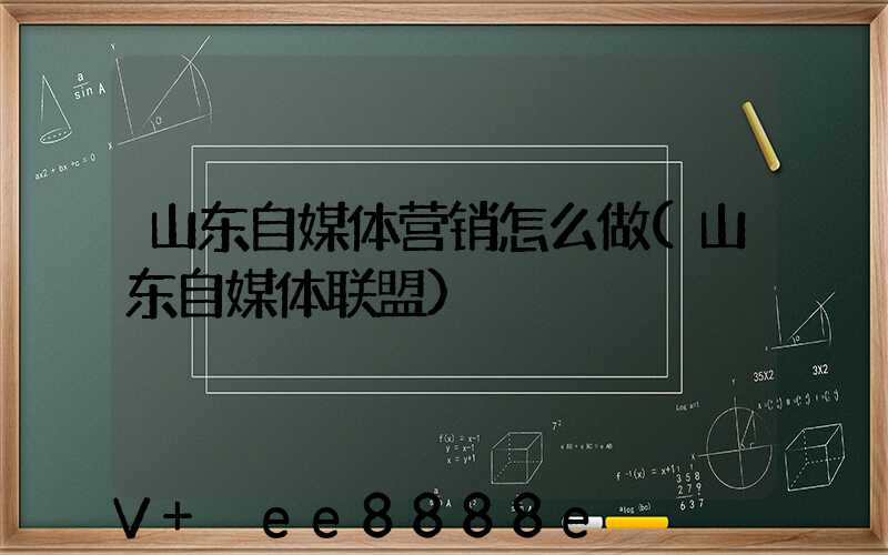 山东自媒体营销怎么做(山东自媒体联盟)
