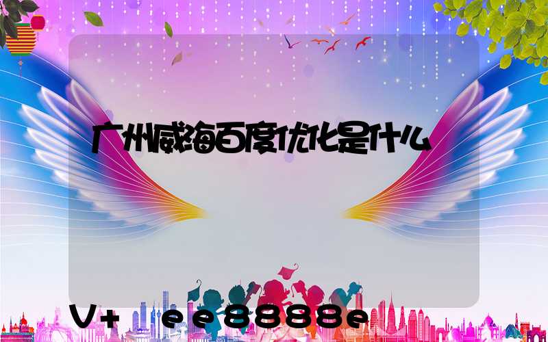 广州威海百度优化是什么
