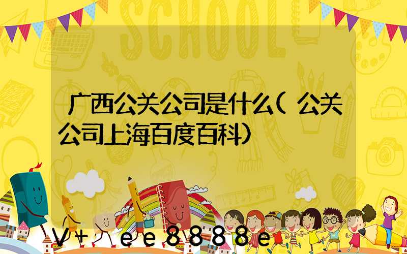 广西公关公司是什么(公关公司上海百度百科)