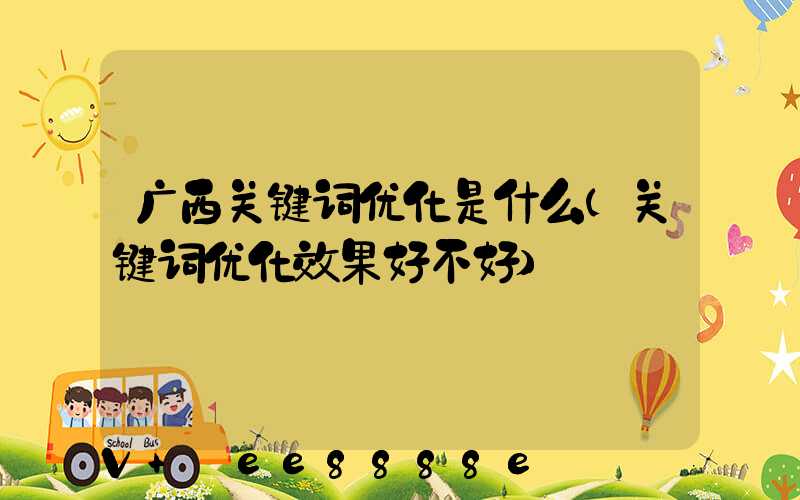 广西关键词优化是什么(关键词优化效果好不好)
