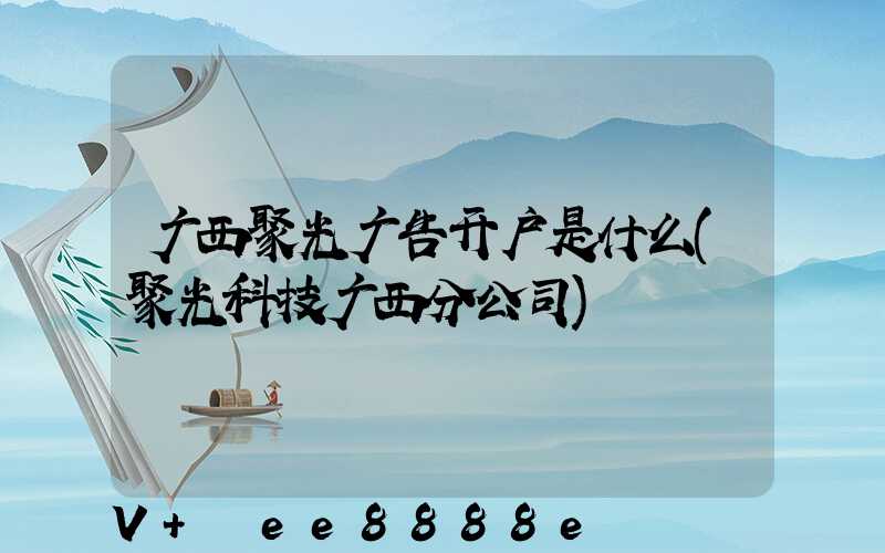 广西聚光广告开户是什么(聚光科技广西分公司)