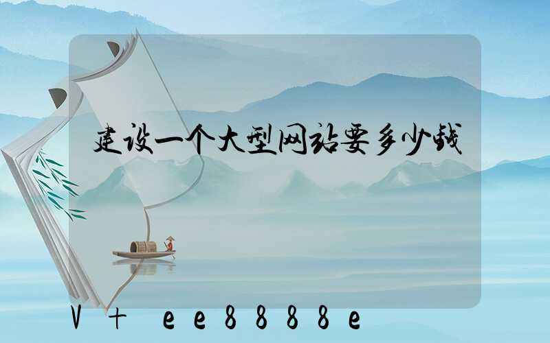 建设一个大型网站要多少钱