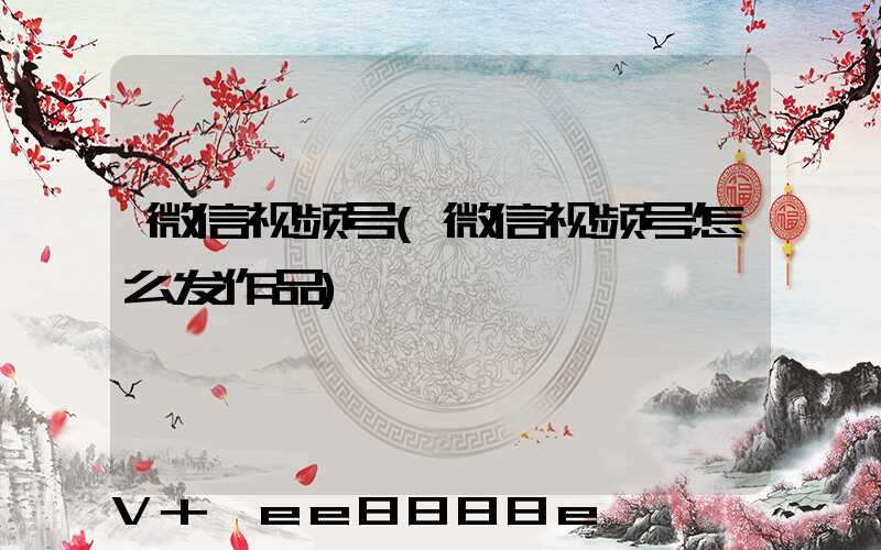 微信视频号(微信视频号怎么发作品)