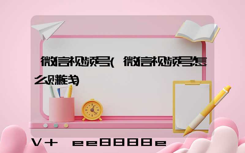 微信视频号(微信视频号怎么赚钱)