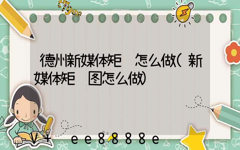 德州新媒体矩阵怎么做(新媒体矩阵图怎么做)