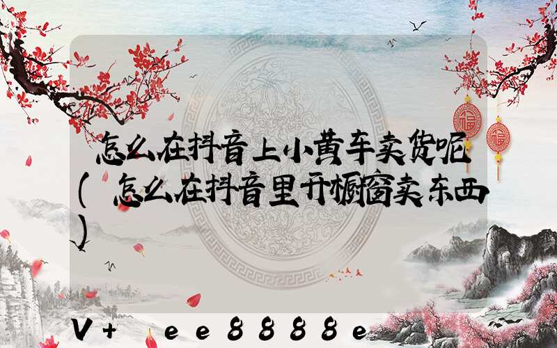 怎么在抖音上小黄车卖货呢(怎么在抖音里开橱窗卖东西)