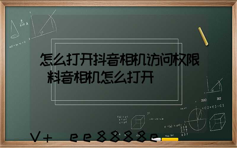 怎么打开抖音相机访问权限(料音相机怎么打开)