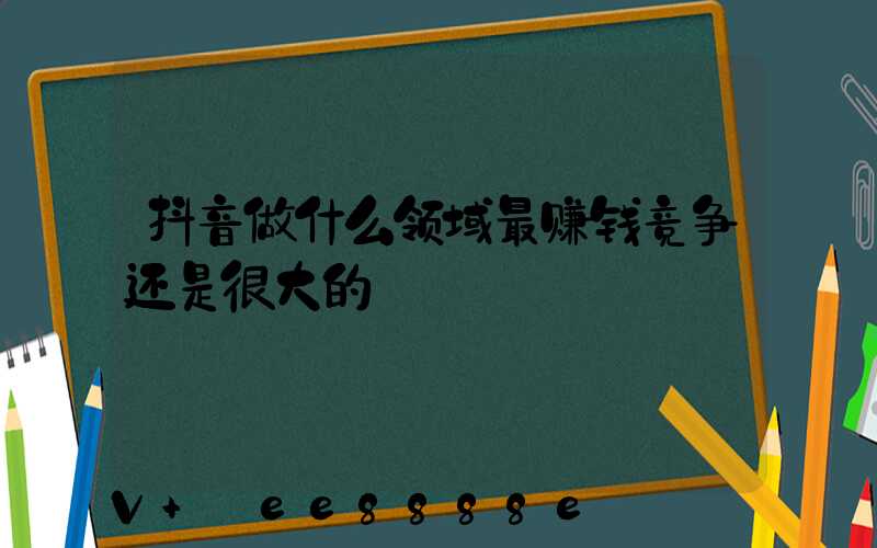 抖音做什么领域最赚钱竞争还是很大的