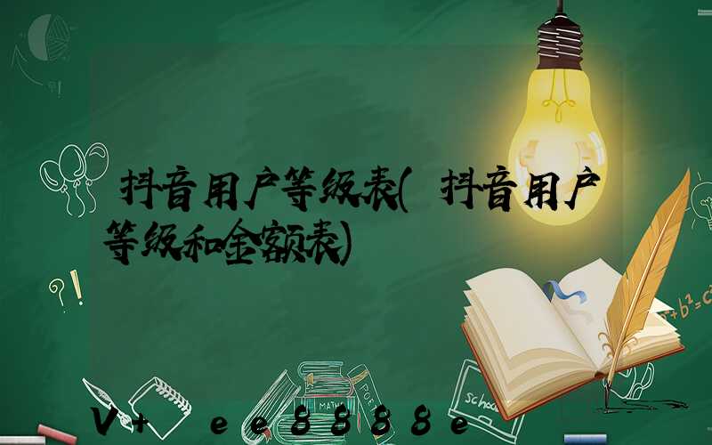 抖音用户等级表(抖音用户等级和金额表)