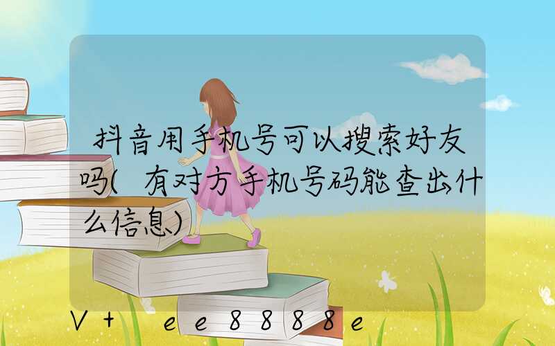 抖音用手机号可以搜索好友吗(有对方手机号码能查出什么信息)