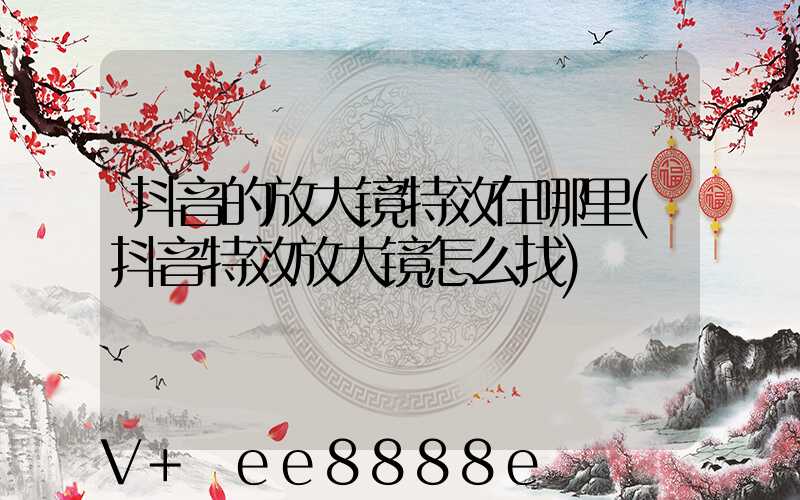 抖音的放大镜特效在哪里(抖音特效放大镜怎么找)