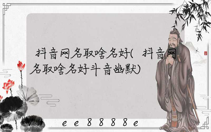 抖音网名取啥名好(抖音网名取啥名好斗音幽默)