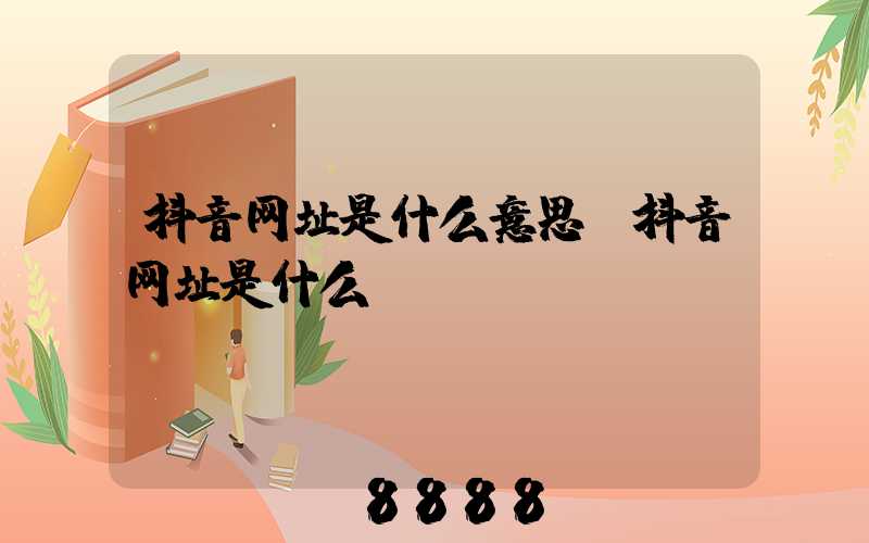 抖音网址是什么意思(抖音网址是什么)
