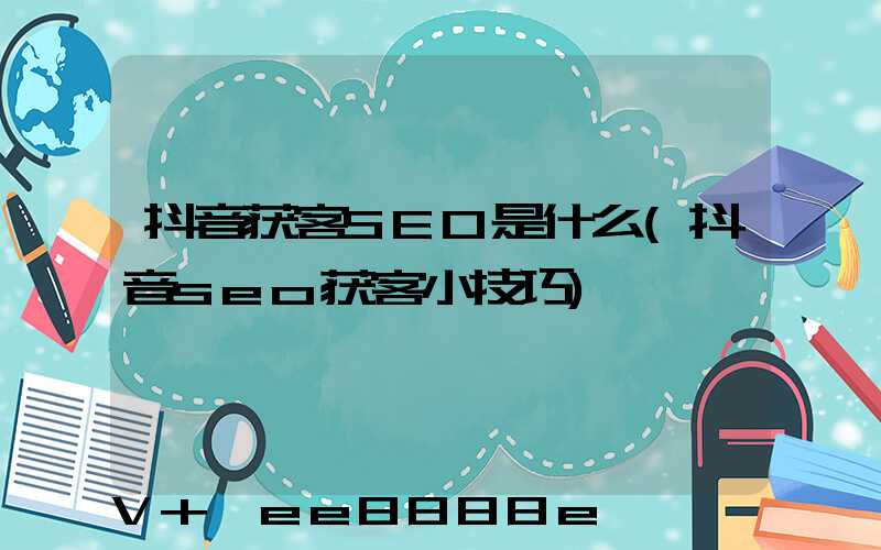抖音获客SEO是什么(抖音seo获客小技巧)