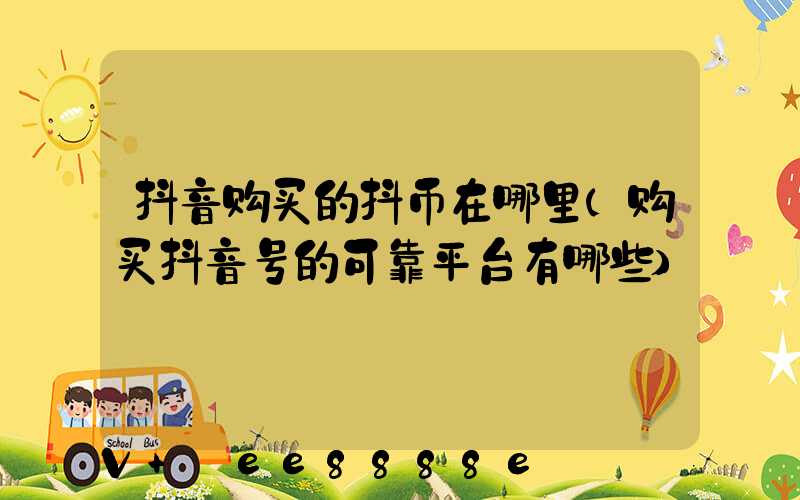 抖音购买的抖币在哪里(购买抖音号的可靠平台有哪些)