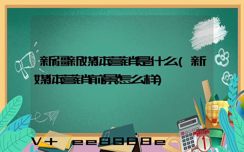 新疆新媒体营销是什么(新媒体营销前景怎么样)
