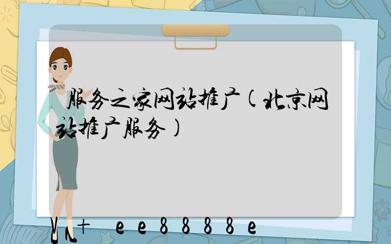 服务之家网站推广(北京网站推广服务)