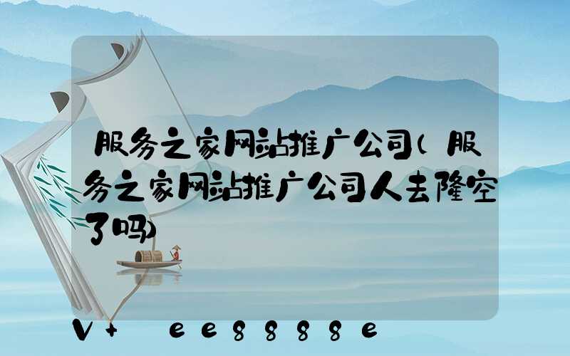 服务之家网站推广公司(服务之家网站推广公司人去楼空了吗)