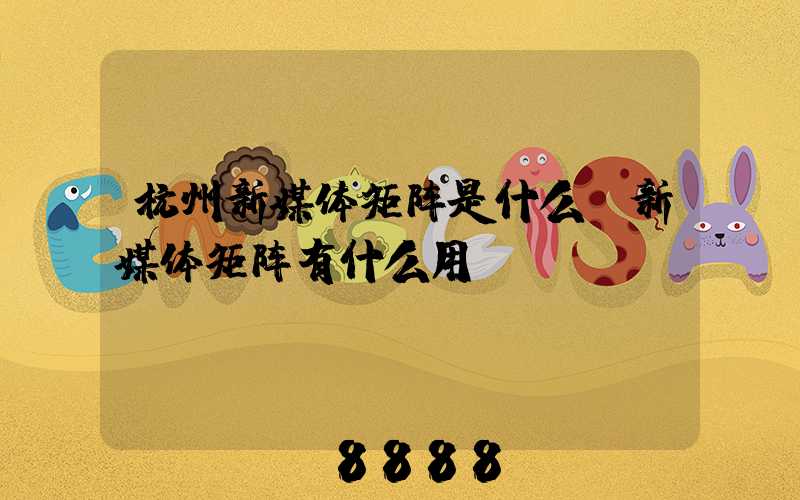 杭州新媒体矩阵是什么(新媒体矩阵有什么用)