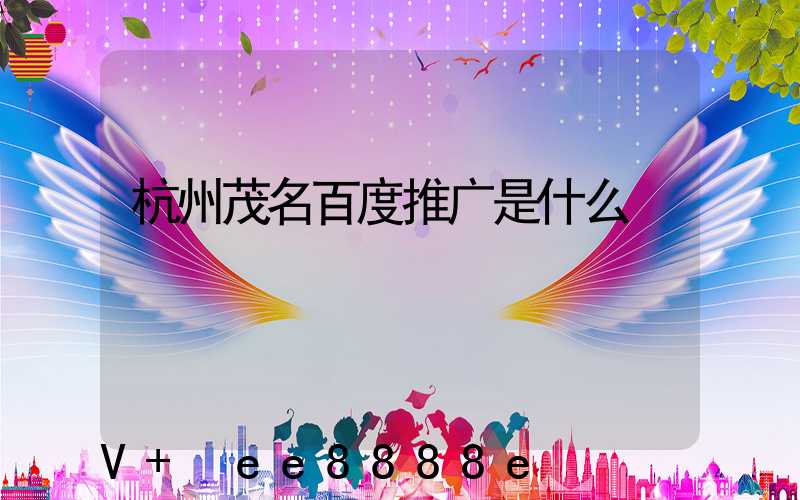 杭州茂名百度推广是什么