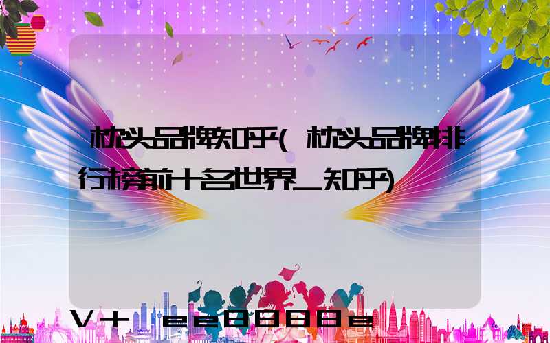 枕头品牌知乎(枕头品牌排行榜前十名世界_知乎)