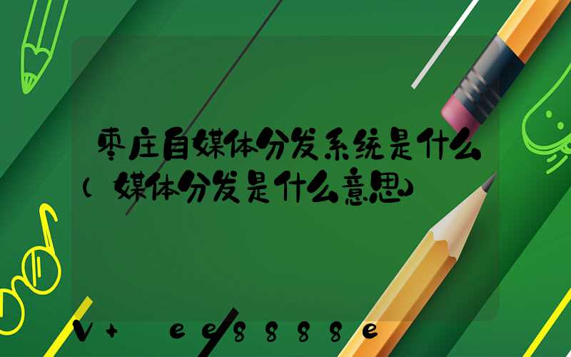 枣庄自媒体分发系统是什么(媒体分发是什么意思)