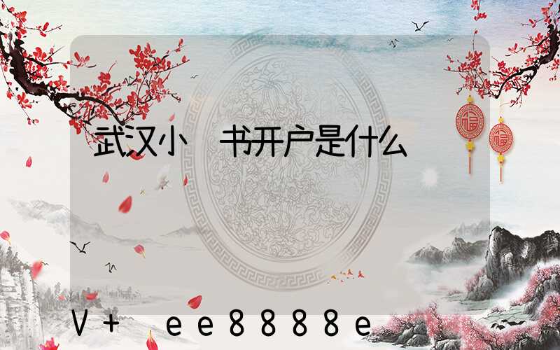 武汉小红书开户是什么