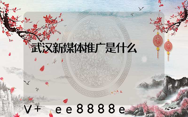 武汉新媒体推广是什么