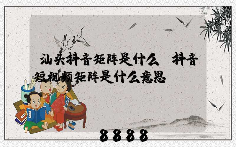 汕头抖音矩阵是什么(抖音短视频矩阵是什么意思)