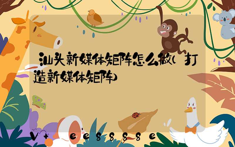 汕头新媒体矩阵怎么做(打造新媒体矩阵)