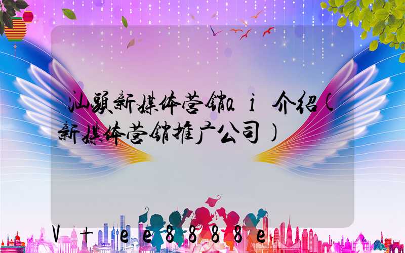 汕头新媒体营销ai介绍(新媒体营销推广公司)