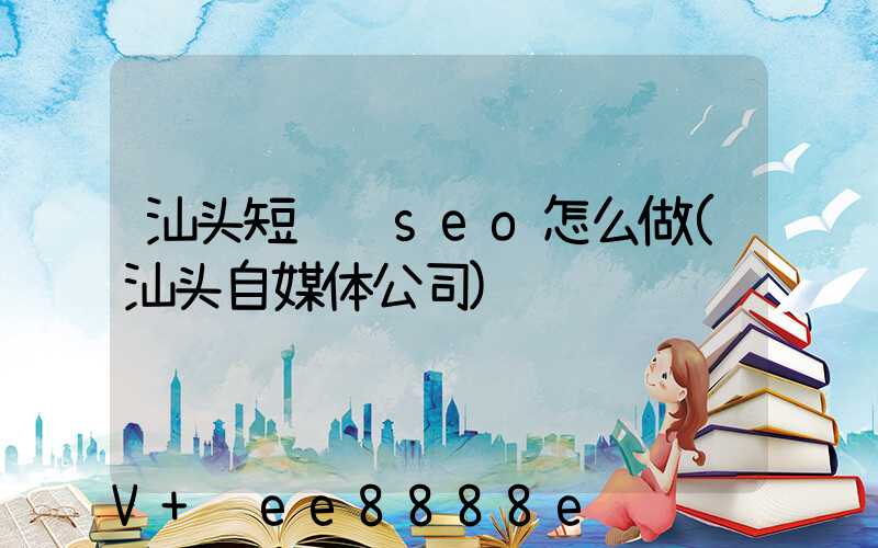 汕头短视频seo怎么做(汕头自媒体公司)