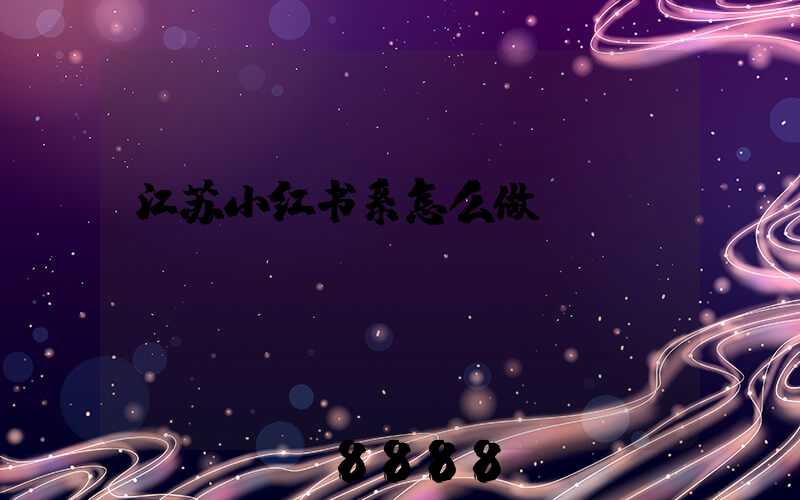 江苏小红书系怎么做