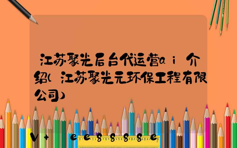 江苏聚光后台代运营ai介绍(江苏聚光元环保工程有限公司)