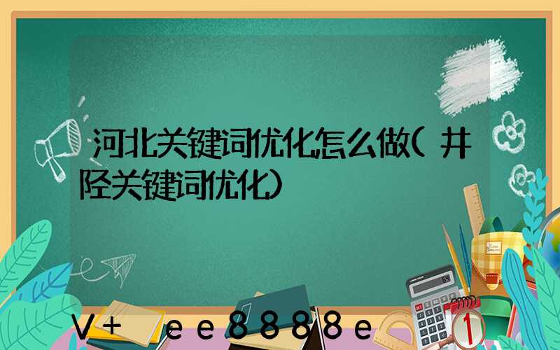 河北关键词优化怎么做(井陉关键词优化)