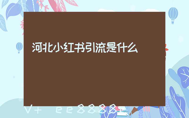 河北小红书引流是什么