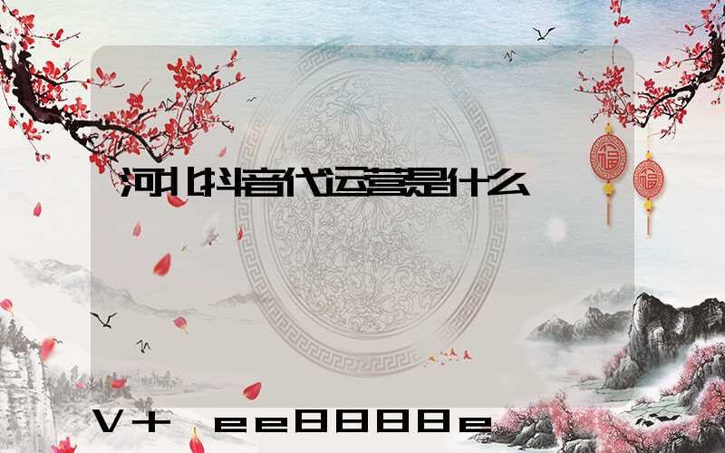 河北抖音代运营是什么