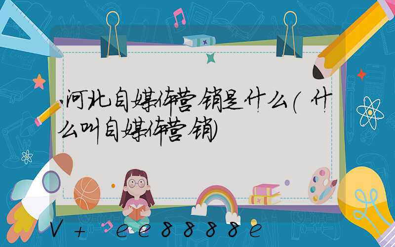 河北自媒体营销是什么(什么叫自媒体营销)