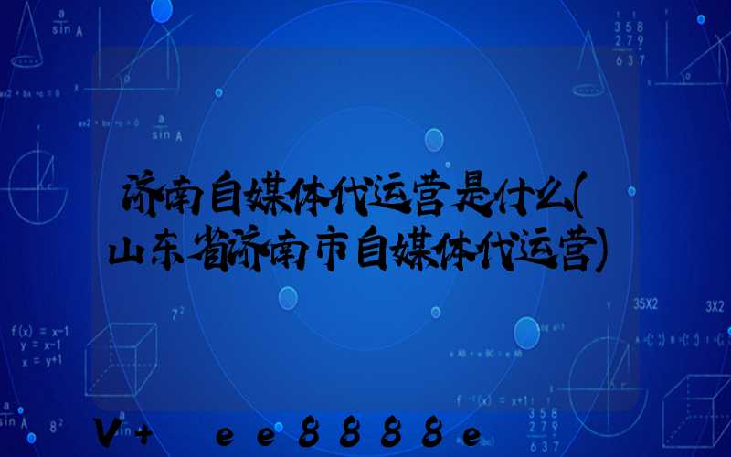 济南自媒体代运营是什么(山东省济南市自媒体代运营)